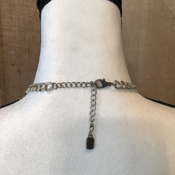 Necklace w/ Rhinestone Cross Pendant & small wooden crosses - Picture 4 of 5